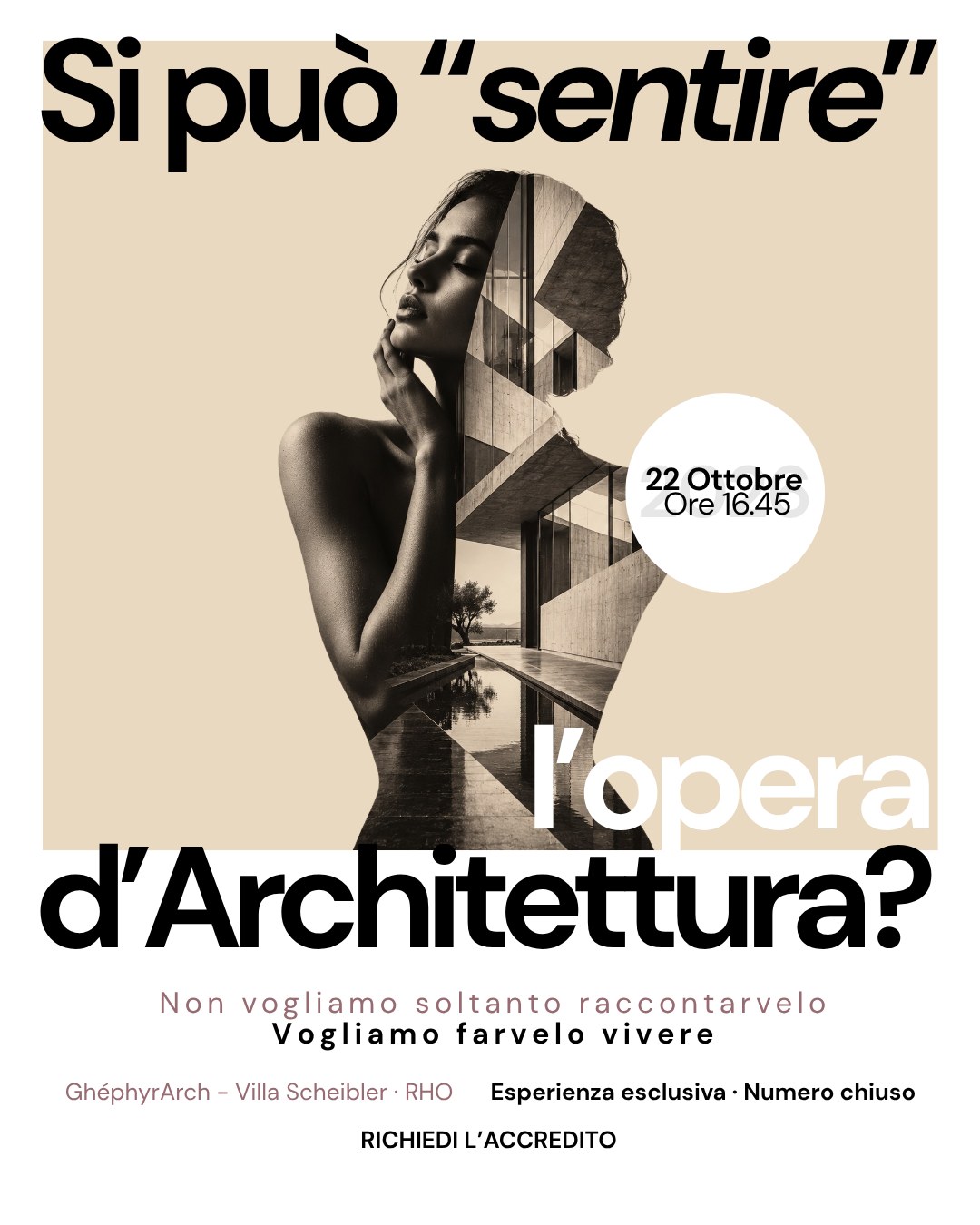Creatività dell'evento di architettura e filosofia per Torino: Si può sentire l'opera d'Architettura? Non vogliamo soltanto raccontarvelo, vogliamo farvelo vivere
