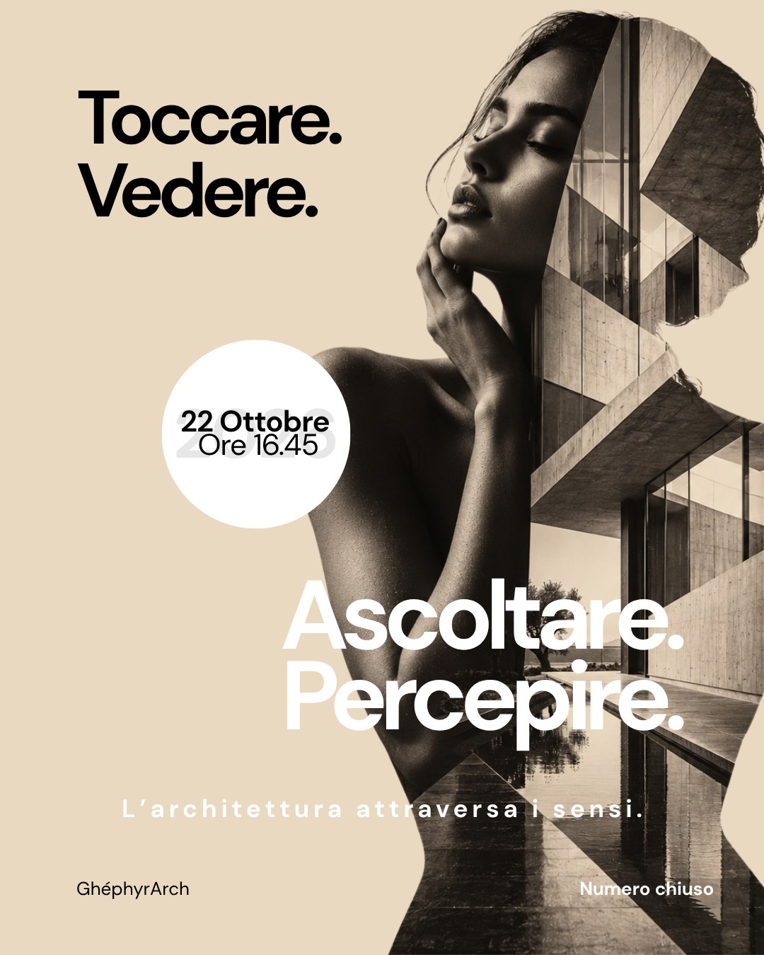 Creatività dell'evento di architettura e filosofia per Torino: Toccare, Vedere, Ascoltare, Percepire, l'architettura attraversa i sensi
